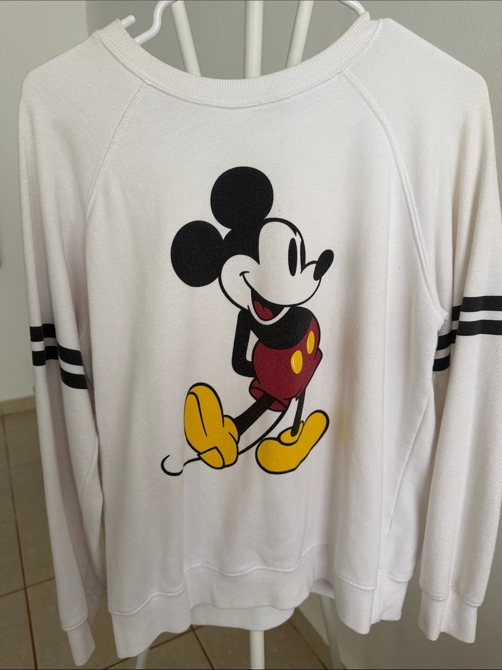 Disney Mickey Mouse White Graphic Sweatshirt